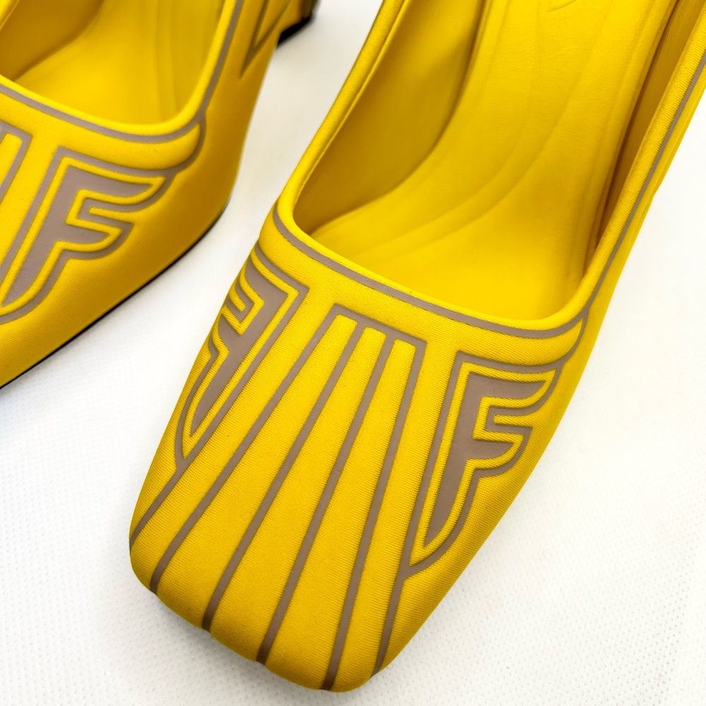 SOLD—Fendi FFreedom NIB Yellow Pumps Heels 38 UK5 - Picture 8 of 15